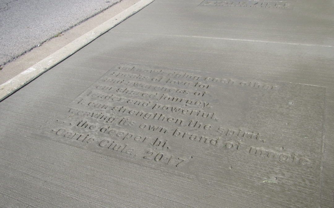 Sidewalk poetry enhances Downtown Zionsville